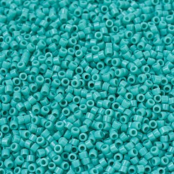MIYUKIデリカビーズ小  シリンダー  日本製シードビーズ  15/0  （dbs0729)不透明なターコイズグリーン  1.1x1.3mm  穴：0.7mm  約175000個/袋  50 G /袋&nbsp;SEED-X0054-DBS0729