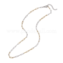 2 шт. 2 стиля 3 мм двухцветные цепочки-скрепки из нержавеющей стали 304 для женщин и мужчин NJEW-JN05615