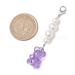 30шт 6-х цветные прозрачные акриловые подвесные украшения в виде медведя HJEW-JM02726