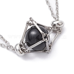 Устойчивый к потускнению 201 нержавеющая сталь макраме мешочек плетеный держатель драгоценных камней изготовление браслета&nbsp;BJEW-JB09620-02