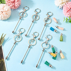 Наборы для самостоятельного изготовления брелоков из сплава и алюминиевого сплава с бусинами&nbsp;DIY-TA0012-43P