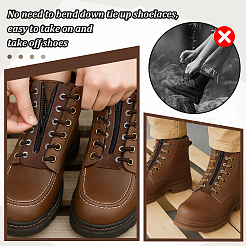Inserts de fermeture éclair pour chaussures à lacets en cuir PU&nbsp;DIY-WH0671-072B