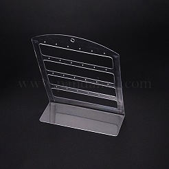 プラスチックピアスディスプレイ  ジュエリーディスプレイラック  長方形  透明  13.6x6x17cm  穴：1.4mmと6mm&nbsp;AJEW-WH0245-31B