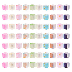 100 шт. 10-х цветные матовые стеклянные бусины с золотистой блестящей пудрой DGLA-TA0001-33