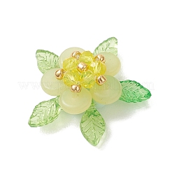 Anhänger aus natürlichem Zitronenjade und Glas&nbsp;PALLOY-MZ01192-02