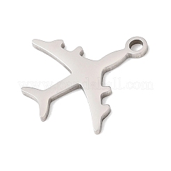 ステンレススチールチャーム201個  飛行機チャーム  ステンレス鋼色  15x15x1mm  穴：1.4mm&nbsp;SA-CBA5D66-08P