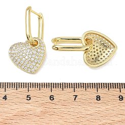 Boucles d'oreilles créoles pendantes en laiton serties de micro-pavés de zirconiums cubiques pour femmes&nbsp;EJEW-A167-14G