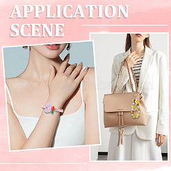 28 шт. кроличьи уши с морковными бусинами из экологически чистого пищевого силикона с 5 ярдами нейлоновой нити&nbsp;SIL-SC0002-46