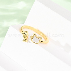 Манжеты из латуни с микро паве кубический цирконий для женщин&nbsp;RJEW-K309-39C-G