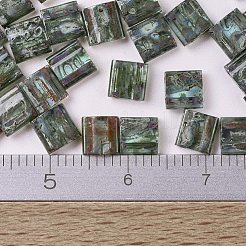 MIYUKIティラビーズ  日本製シードビーズ  2穴  （TL4506)透明な海の泡ピカソ  5x5x1.9mm  穴：0.8mm  約1180個/100g&nbsp;SEED-J020-TL4506