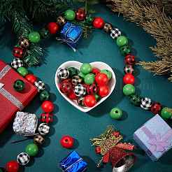 Расписные бусы из натурального дерева WOOD-SZ0001-08