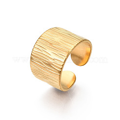 Ионное покрытие (ip) 304 текстура из нержавеющей стали открытое манжетное кольцо RJEW-S405-258G