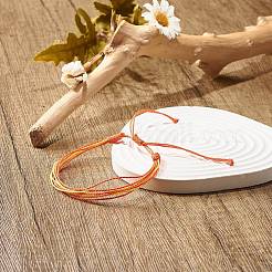 ワックスドポリエステル編組コードブレスレット  女性のための調節可能なストリングウェーブブレスレット  ダークオレンジ  内径：1-7/8~3-1/2インチ（4.7~8.9cm）&nbsp;BJEW-JB07893