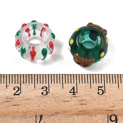 Рождественские стеклянные европейские бусины LAMP-F132-02