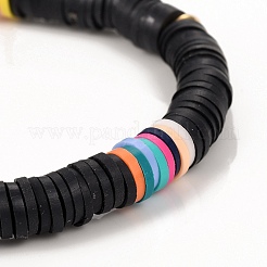 Bracciali elasticizzati fatti a mano in perle di argilla polimerica&nbsp;BJEW-JB05304-05