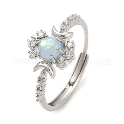 Латунные микро проложить пальцев кольца кубического циркония RJEW-D318-03P