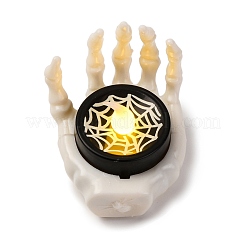 Figuras de luz LED con forma de mano de esqueleto de resina para Halloween&nbsp;AJEW-Z036-02A