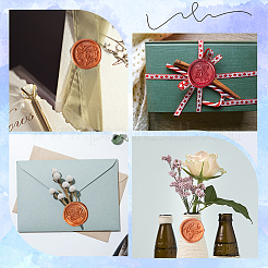 6 шт. 6 стиля латунной восковой печати головка штампа AJEW-CP0007-47