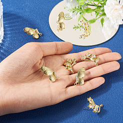 8 шт. 4 стиля латунных микропаве прозрачных кубических цирконий серьги-гвоздики фурнитура&nbsp;KK-TA0002-74