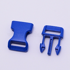 POMプラスチックサイドリリースバックル  サバイバルブレスレットの留め金  ブルー  40x23x9mm  穴：16x3mm&nbsp;KY-WH0026-16F