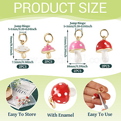 8 шт. 4 стиля настоящих 18-каратных золотых подвесок с эмалированным покрытием из латуни&nbsp;FIND-TA0006-02