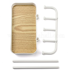 Пластиковая подставка для ювелирных изделий с деревянным подносом&nbsp;LS-AJEW-Z032-02B