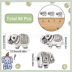 80 шт. бусины из сплава в тибетском стиле&nbsp;TIBEB-SC0001-26