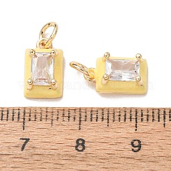Zircone cubique transparente micro pavée de laiton avec breloques en émail&nbsp;CU-K002-51G-M