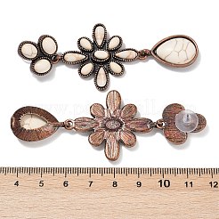 Серьги-гвоздики из сплава синтетической бирюзы&nbsp;LS-EJEW-U053-06R