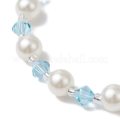 2шт 2 цвета АБС пластик имитация жемчуга круглые бусины браслеты для женщин BJEW-JB11632