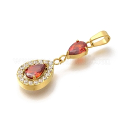 Placcatura ionica (ip) 304 acciaio inossidabile micro pavé zirconia cubica pendenti&nbsp;STAS-H228-03G-05