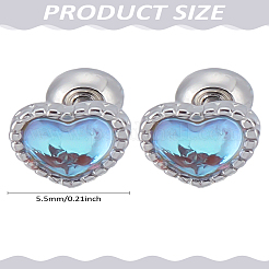 1 пара серег-гвоздиков из латуни&nbsp;EJEW-LP0008-040