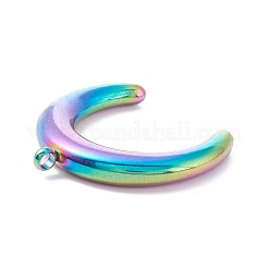 イオンプレーティング（IP）304ステンレスペンダント  ダブルホーン/三日月  虹色  22.5x23x4mm  穴：1.8mm&nbsp;STAS-F229-01-M