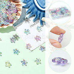 100 шт. 10-х цветные стеклянные бусины ручной работы в виде морских звезд&nbsp;GLAA-SC0002-80B