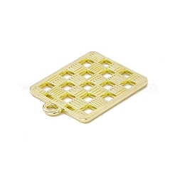 合金ペンダント  正方形のチャーム入り長方形  ライトゴールド  25.5x17.5x1mm  穴：1.8mm&nbsp;PALLOY-D014-02LG