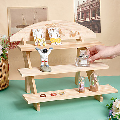 Kit de support de plante en bois de style escalier bricolage à 3 niveau&nbsp;ODIS-WH0043-11A
