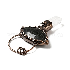 Большие подвески из натурального кристалла кварца и лабрадорита&nbsp;G-D468-19R