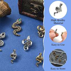 6 шт. 6 стиля змея цинковый сплав лацкан булавки для рюкзака одежды JEWB-CJ0001-64