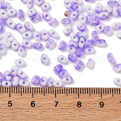 Perles de rocaille en verre peintes à cuisson bicolores&nbsp;SEED-C003-01G