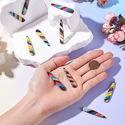 10шт 5 цвета прозрачные подвески из смолы и орехового дерева&nbsp;RESI-TA0002-74