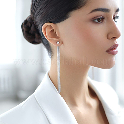 925 серебряная круглая серьга-гвоздик с кисточками UC9622