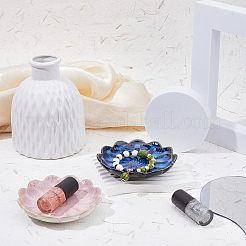 2 шт. 2-х цветная фламбированная глазурованная пластина в форме лотоса для колец AJEW-DC0001-38