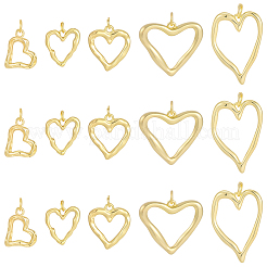 20 stücke 5 arten hohl herz rack überzug messing anhänger charms&nbsp;KK-BBC0025-63