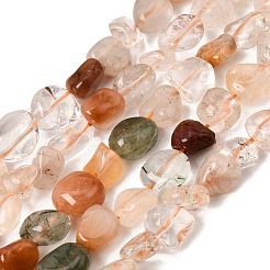 Fili di perle di quarzo rutilato arcobaleno naturale&nbsp;GG-CBAC13F-A02-01