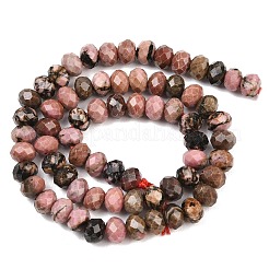Природные родонит бисер нитей&nbsp;G-C259-A25-5x8mm