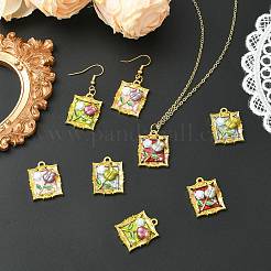 8 шт. подвески из сплава золотистого цвета из смолы 4 цветов&nbsp;FIND-CJ0004-91