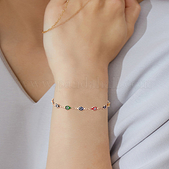 1 шт. латунные и ручные браслеты-цепочки с защитой от сглаза&nbsp;AJEW-LP0007-66A