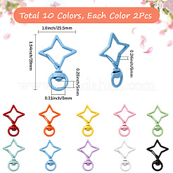 20 шт. 10-цветные поворотные застежки из сплава со звездами и покрытием из термостойкого сплава FIND-SC0017-46