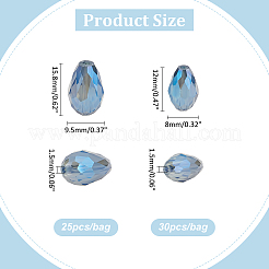 4 пакетик 2 видов прозрачных стеклянных бусин сегментированные разноцветные бусины&nbsp;GLAA-PH0003-25B