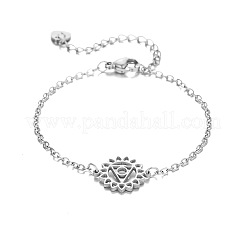 Chakra-Yoga-Blumenarmbänder aus Edelstahl 304 für Damen&nbsp;FS-WGDB3EB-02